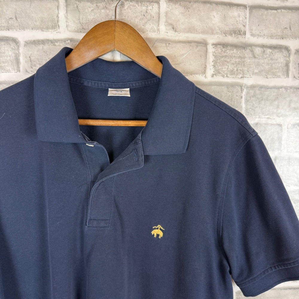 Brooks Brothers 1818 Performance Polo Shirt Mens XL Slim Fit Navy Blue Pique